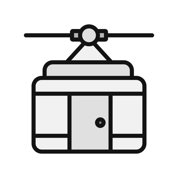 Cable Car Cabin Icon Vector Illustration — Stockový vektor