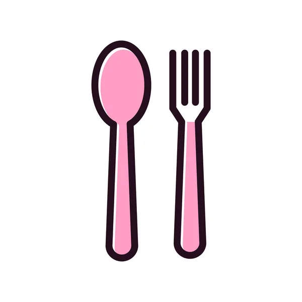 Fork Spoon Icons Web Design Vector Illustration — Stockvektor