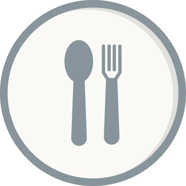 Tenedor Cuchara Iconos Diseño Web Vector Ilustración — Archivo Imágenes Vectoriales