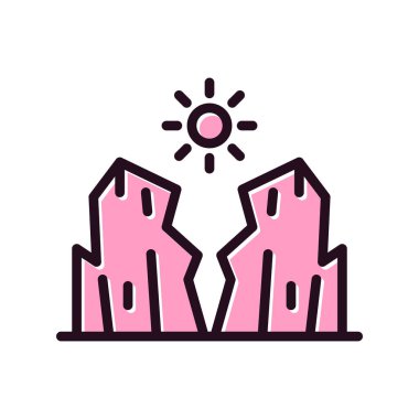 Kanyon ikonu vektör illüstrasyon grafik tasarımı