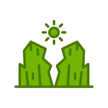 Kanyon ikonu vektör illüstrasyon grafik tasarımı