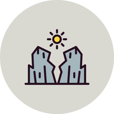 Kanyon ikonu vektör illüstrasyon grafik tasarımı