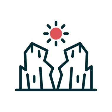 Kanyon ikonu vektör illüstrasyon grafik tasarımı