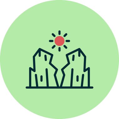 Kanyon ikonu vektör illüstrasyon grafik tasarımı