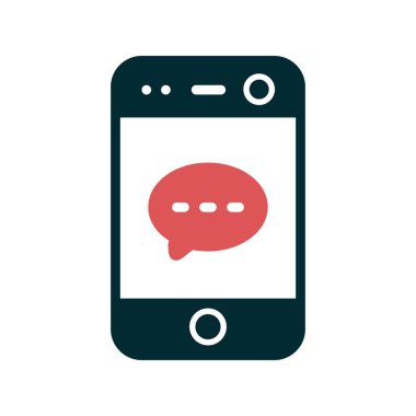 Cep telefonu simgesinin vektör çizimi. Sosyal Medya