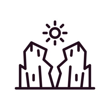 Kanyon simgesinin vektör illüstrasyonu