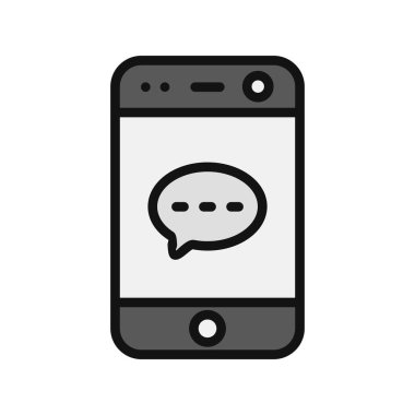 Cep telefonu simgesinin vektör çizimi. Sosyal Medya