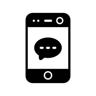 Cep telefonu simgesinin vektör çizimi. Sosyal Medya