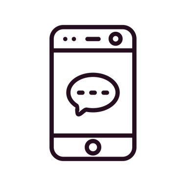 Cep telefonu simgesinin vektör çizimi. Sosyal Medya