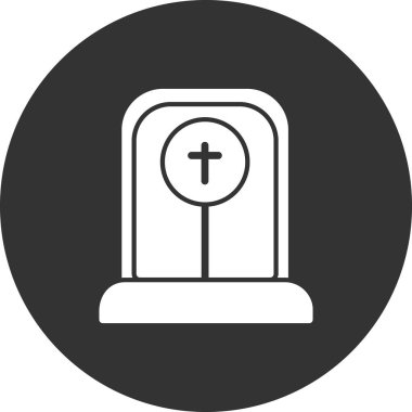 Mezar taşı simgesi vektörü. İnce çizgi işareti. izole edilmiş sınır sembolü çizimi