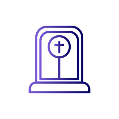 Tek bir mezar ikonu çizgisinin vektör illüstrasyonu. güzel doğrusal öge ayrıca cadılar bayramı sembolü olarak da kullanılabilir.