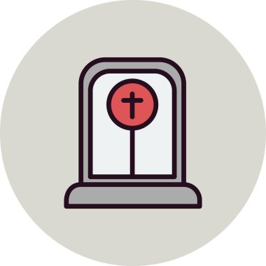 Tek bir mezar simgesinin vektör illüstrasyonu