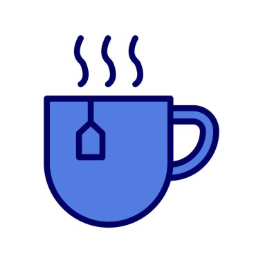 Kahve fincanı ikon vektörü. İnce çizgi işareti. izole edilmiş sınır sembolü çizimi