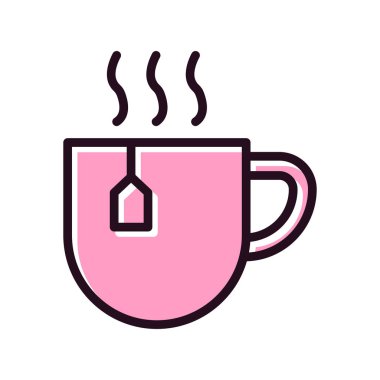 Çay Kupası vektör satırı simgesi