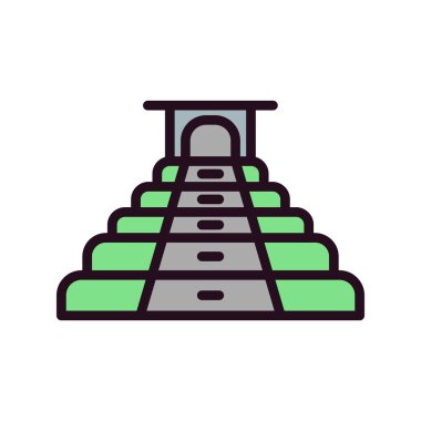 Kilise kulesi ikonu. Taslak sembol. vektör illüstrasyonu.