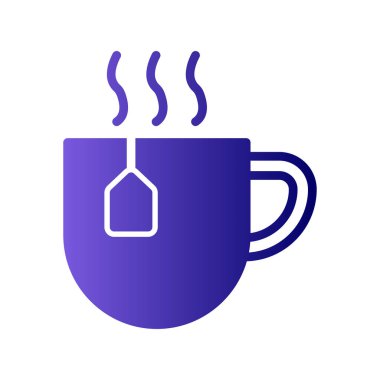 Bardak simgesinde çay, vektör illüstrasyonu