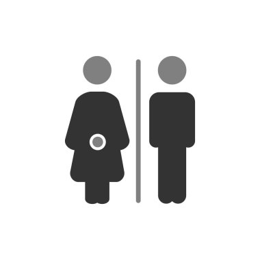 Tuvalet işareti simgesi. düz tasarım biçimi.