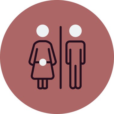 Tuvalet işareti simgesi. düz tasarım biçimi.