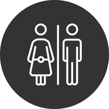 Tuvalet işareti simgesi. düz tasarım biçimi.