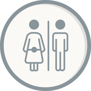 Tuvalet işareti simgesi. düz tasarım biçimi.