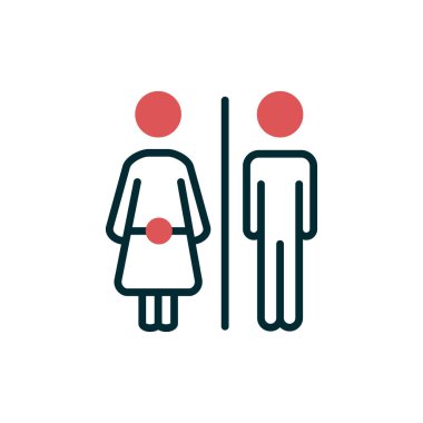 Tuvalet işareti simgesi. düz tasarım biçimi.