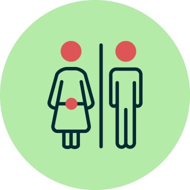 Tuvalet işareti simgesi. düz tasarım biçimi.