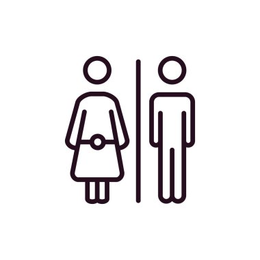 Tuvalet işareti simgesi. düz tasarım biçimi.