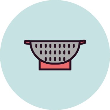 Colander web simgesi, vektör illüstrasyonu