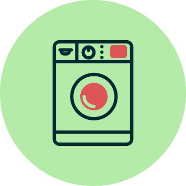 Çamaşır Makinesi. Web simgesi basit tasarım