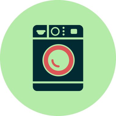 Çamaşır Makinesi. Web simgesi basit tasarım