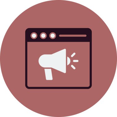 Web tanıtım simgesi, vektör illüstrasyonu