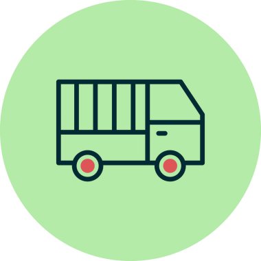 dağıtım kamyonu ikonu vektör çizimi