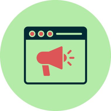 Web tanıtım simgesi, vektör illüstrasyonu