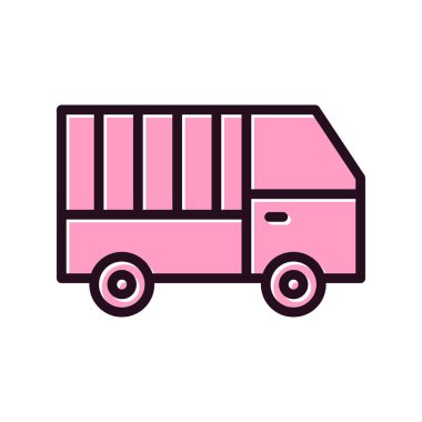 dağıtım kamyonu ikonu vektör çizimi