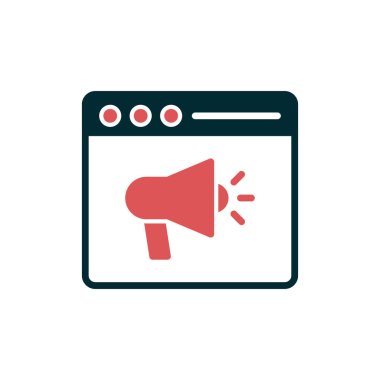 Web tanıtım simgesi, vektör illüstrasyonu