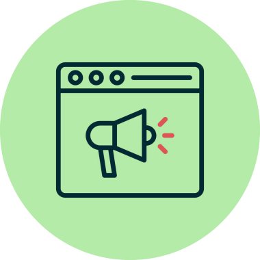 Web tanıtım simgesi, vektör illüstrasyonu