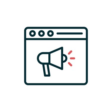 Web tanıtım simgesi, vektör illüstrasyonu