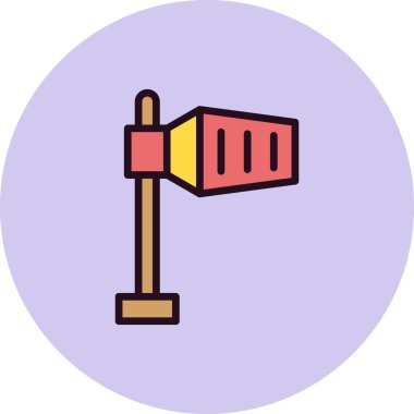 Modern Rüzgar İşareti simgesinin vektör illüstrasyonu