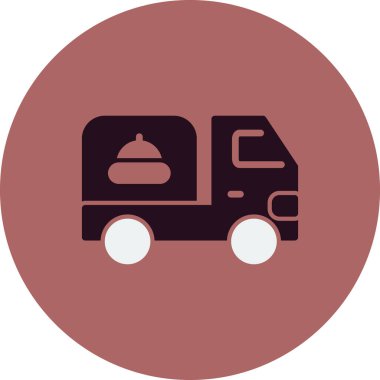 dağıtım kamyonu ikonu vektör çizimi