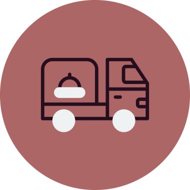 dağıtım kamyonu ikonu vektör çizimi