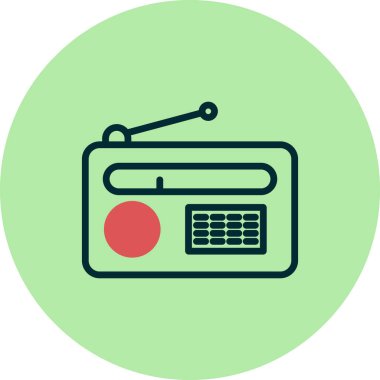radyo web simgesi vektör illüstrasyonu