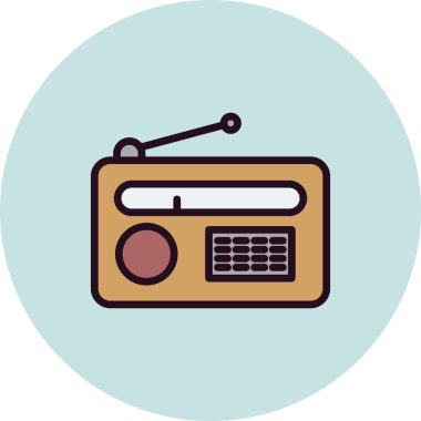 radyo web simgesi vektör illüstrasyonu