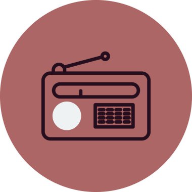 radyo web simgesi vektör illüstrasyonu