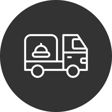 dağıtım kamyonu ikonu vektör çizimi