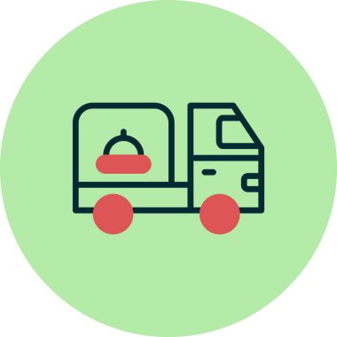 dağıtım kamyonu ikonu vektör çizimi