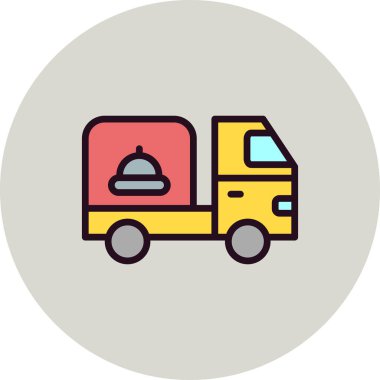 dağıtım kamyonu ikonu vektör çizimi