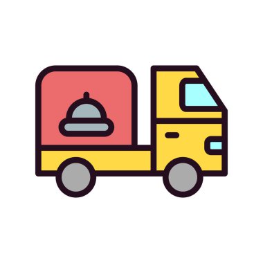 dağıtım kamyonu ikonu vektör çizimi