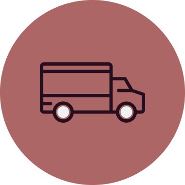 dağıtım kamyonu ikonu vektör çizimi