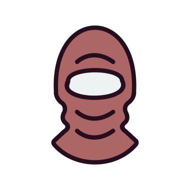 Kar maskesi sembolü basit siluet simgesi