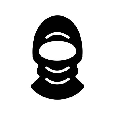 Kar maskesi sembolü basit siluet simgesi